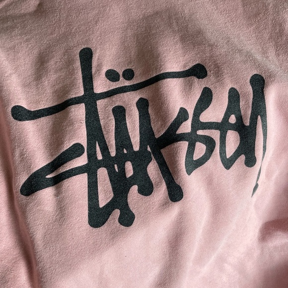 Stussy Pink Hoodie with Logo Design - Picture 3 of 5